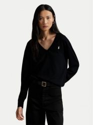 Polo Ralph Lauren Sweter 211972105004 Czarny Regular Fit. Czarne swetry klasyczne damskie Polo Ralph Lauren, l, z bawełny, bez kołnierzyka. Za 819.99 zł.