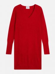 AUTHENTIC CASHMERE Kaszmirowa sukienka "Capelet" w kolorze czerwonym rozmiar: XXL. Czerwone sukienki damskie AUTHENTIC CASHMERE, xxl, bez wzorów, z kaszmiru, bez kołnierzyka, bez ramiączek, mini. Za 462.45 zł.