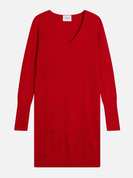 AUTHENTIC CASHMERE Kaszmirowa sukienka "Capelet" w kolorze czerwonym rozmiar: XXL. Czerwone sukienki damskie AUTHENTIC CASHMERE, xxl, bez wzorów, z kaszmiru, bez kołnierzyka, bez ramiączek, mini. Za 462.45 zł.