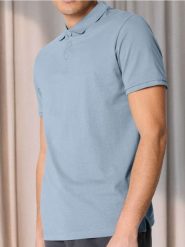 Koszulka polo - błękitny. Niebieskie koszulki polo męskie Sinsay, l, bez wzorów, bez ramiączek. Za 19.99 zł.