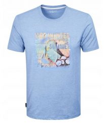 T-Shirt (Koszulka) Męska - Pako Jeans - Niebieski Kolor z Printem. Niebieskie t-shirty męskie Pako Jeans, l, bez wzorów, z bawełny, bez kołnierzyka. Za 69.00 zł.