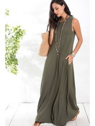 Milan Kiss Sukienka w kolorze khaki rozmiar: S. Brązowe sukienki damskie Milan Kiss, s, bez wzorów, bez kołnierzyka, bez ramiączek, maxi. Za 184.95 zł.