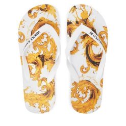 Japonki Versace Jeans Couture. Białe klapki i japonki męskie Versace Jeans Couture, z jeansu. Za 269.99 zł.