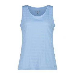 Damski tank top CMP Unlimitech. Niebieskie topy sportowe damskie CMP, bez wzorów, bez ramiączek. Za 167.50 zł.
