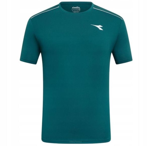 Koszulka tenisowa Diadora SS T-shirt Court. Zielone t-shirty męskie Diadora, l, bez wzorów, z materiału, bez kołnierzyka. Za 139.00 zł.