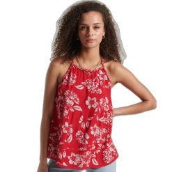 Damski tank top Superdry Vintage Breach. Czerwone topy damskie Superdry., s, bez wzorów, z wiskozy, bez kołnierzyka. W wyprzedaży za 96.00 zł.