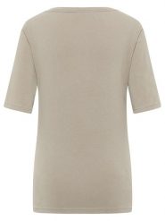 ELBSAND Koszulka "Siva" w kolorze beżowym rozmiar: S. Brązowe bluzki damskie ELBSAND, s, bez wzorów, bez kołnierzyka, bez ramiączek. Za 78.47 zł.