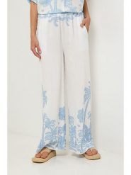 Lin Passion Spodnie w kolorze kremowo-błękitnym rozmiar: 34/36. Brązowe spodnie materiałowe damskie Lin Passion, bez wzorów, z materiału, klasyczne, z standardowym stanem. Za 113.99 zł.