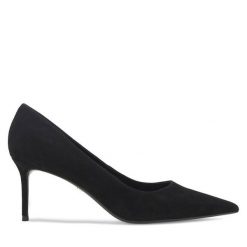 Szpilki GINO ROSSI. Czarne szpilki Gino Rossi, bez wzorów, bez obcasa. Za 299.99 zł.