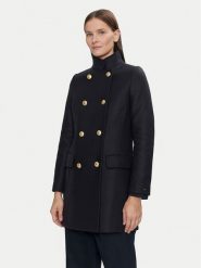 Tommy Hilfiger Płaszcz wełniany WW0WW42732 Granatowy Regular Fit. Niebieskie płaszcze damskie Tommy Hilfiger, na zimę, bez wzorów, z syntetyku. Za 1,609.00 zł.