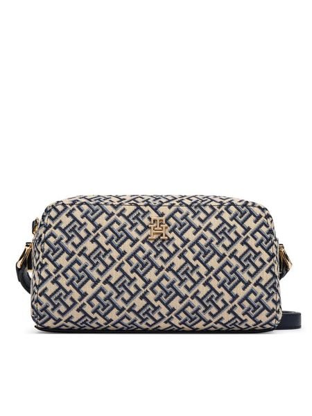 Tommy Hilfiger Torebka Th Grace Camera Bag Jacquard AW0AW18864 Granatowy. Niebieskie listonoszki damskie Tommy Hilfiger, bez wzorów, z materiału, bez dodatków. Za 489.99 zł.