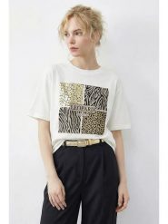Bianco Lucci Koszulka w kolorze białym rozmiar: M. Białe t-shirty damskie Bianco Lucci, m, bez wzorów, z bawełny, bez kołnierzyka. Za 89.26 zł.