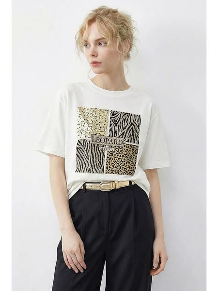 Bianco Lucci Koszulka w kolorze białym rozmiar: M. Białe bluzki damskie Bianco Lucci, m, bez wzorów, z bawełny, bez kołnierzyka, bez ramiączek. Za 85.95 zł.
