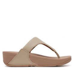 Japonki FitFlop. Brązowe klapki damskie FitFlop, bez wzorów, bez obcasa. Za 309.99 zł.