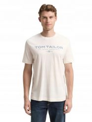 KOSZULKA T-SHIRT MĘSKI TOM TAILOR KOSZULKA Z LOGO KREMOWA. Brązowe t-shirty sportowe męskie Tom Tailor, m, z bawełny, bez ramiączek, na fitness i siłownię. Za 112.00 zł.