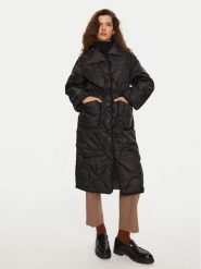 Deha Płaszcz zimowy D12833 Czarny Relaxed Fit. Czarne płaszcze damskie Deha, na zimę, s, bez wzorów, z syntetyku. Za 929.99 zł.