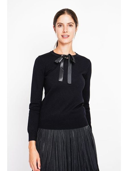 ASSUILI Sweter w kolorze czarnym rozmiar: 38. Czarne swetry klasyczne damskie Assuili, bez kołnierzyka. Za 117.73 zł.