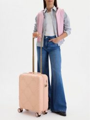 Nine West Walizka kabinowa CEO-NW-S-006-09 BEIGE Beżowy. Brązowe walizki Nine West, bez wzorów, z tworzywa sztucznego. Za 299.99 zł.