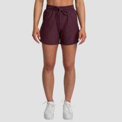 Szorty damskie fitness regular z kieszeniami bakłażanowe TRN. Czerwone spodenki sportowe damskie GYMBEAM, xs, z elastanu, do biegania. Za 73.90 zł.