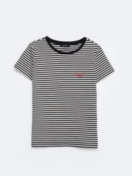 Koszulka damska w paski czarno-biała Zenaida 906. Czarne t-shirty damskie Big Star, l, bez wzorów, z bawełny, bez kołnierzyka. Za 89.99 zł.