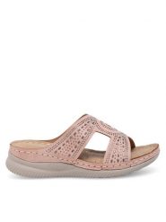 Clara Barson Klapki WYL05010-30 Różowy. Czerwone klapki damskie Clara Barson, bez wzorów, z syntetyku, bez obcasa. Za 53.99 zł.
