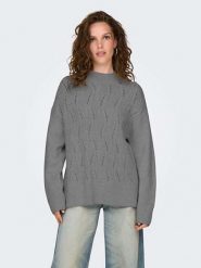 ONLY Sweter w kolorze szarym rozmiar: L. Szare golfy damskie Only, l, bez wzorów, ze splotem, bez ramiączek. Za 61.60 zł.