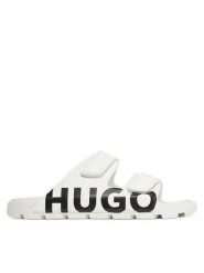 HUGO Klapki Evander 50542042 Biały. Białe klapki i japonki męskie Hugo, ze skóry. Za 269.99 zł.