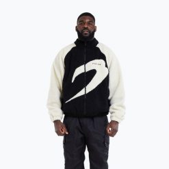 Kurtka męska BOXRAW Walker Sherpa. Czarne kurtki męskie BOXRAW, m, bez wzorów, z materiału, eleganckie, bez kaptura. Za 689.99 zł.