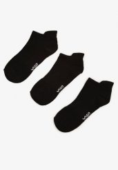 Czarne Bawełniane Skarpety 3 Pack z Napisami Folindria. Czarne skarpetki męskie Born2be, bez wzorów, z bawełny. Za 9.99 zł.