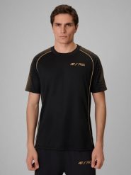4F Koszulka treningowa szybkoschnąca męska 4F x Robert Lewandowski - czarna L. Czarne t-shirty sportowe męskie 4f, l, z materiału, bez ramiączek, na fitness i siłownię. Za 149.99 zł.