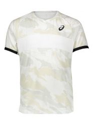 Asics Koszulka sportowa w kolorze biało-beżowym rozmiar: XS. Białe t-shirty sportowe męskie Asics, xs, z materiału, bez ramiączek, outdoorowe. Za 70.24 zł.