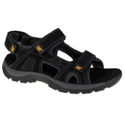 Sandały męskie, Giles Oxfors Sandal. Czarne sandały męskie CATerpillar, z materiału, bez zapięcia. Za 438.00 zł.