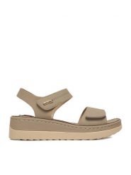 Go Soft Sandały CEO-LA3J9111-L8 Szary. Szare sandały damskie GO SOFT, bez wzorów, bez obcasa, na koturnie. Za 139.99 zł.