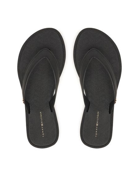 Tommy Hilfiger Japonki Scandi FW0FW09206 Czarny. Czarne klapki damskie Tommy Hilfiger, bez wzorów, ze skóry, bez obcasa. Za 189.99 zł.