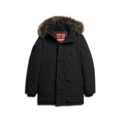 Parka z kapturem i sztucznym futrem Superdry Everest. Czarne parki męskie Superdry., na zimę, l, z aplikacjami, ze skóry. Za 831.95 zł.