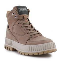 Buty Palladium Pallashock Hi Snk Stucco W 98357-223-M beżowy. Brązowe buty sportowe na co dzień damskie bez wzorów, z gumy. Za 859.80 zł.