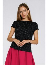 Nife Koszulka w kolorze czarnym rozmiar: 38. Czarne bluzki damskie Nife, bez wzorów, bez kołnierzyka, bez ramiączek. Za 176.08 zł.