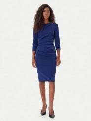 Rinascimento Sukienka koktajlowa CFC0126154003 Granatowy Slim Fit. Niebieskie sukienki damskie RINASCIMENTO, m, bez wzorów, z syntetyku, wizytowe, bez kołnierzyka, bez ramiączek. Za 419.99 zł.