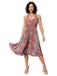 Ipanima Sukienka ze wzorem rozmiar: 34/36. Sukienki damskie Ipanima, bez wzorów, sportowe, bez kołnierzyka, bez ramiączek, midi, sportowe. Za 86.99 zł.