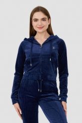 JUICY COUTURE Granatowa bluza Madison Hoodie. Niebieskie bluzy bez kaptura damskie Juicy Couture, s. W wyprzedaży za 311.99 zł.