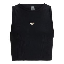 Top typu tank dla Kobiety RISE & VIBE Czarny. Brązowe topy sportowe damskie Roxy, bez wzorów, z dzianiny, bez ramiączek. Za 159.99 zł.