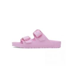 Klapki damskie Birkenstock Arizona. Czerwone klapki damskie Birkenstock, bez wzorów, z gumy, bez obcasa. Za 425.00 zł.