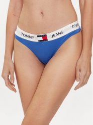 Tommy Jeans Stringi UW0UW04956 Niebieski. Niebieskie stringi damskie Tommy Jeans, xs, bez wzorów, z bawełny. Za 59.99 zł.
