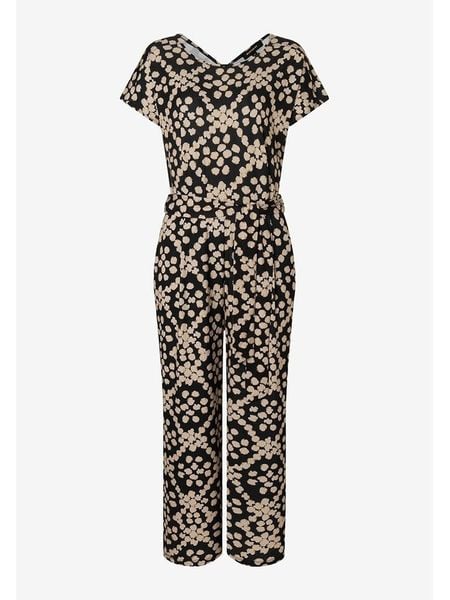 More & More Kombinezon w kolorze czarno-kremowym rozmiar: 36. Brązowe kombinezony damskie MORE & MORE, bez wzorów, z tkaniny, bez kołnierzyka, bez ramiączek. Za 126.45 zł.