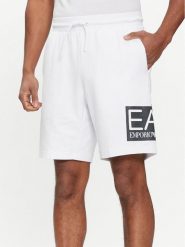 EA7 Emporio Armani Szorty sportowe 3DPS63 PJ05Z 1100 Biały Regular Fit. Białe szorty męskie EA7 Emporio Armani, m, z bawełny. Za 379.99 zł.