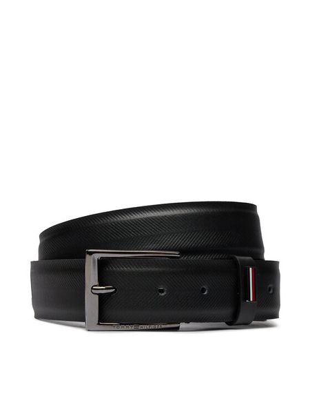 Tommy Hilfiger Pasek Męski Business Texture 3.5 Adj AM0AM12069 Czarny. Czarne paski męskie Tommy Hilfiger, bez wzorów, ze skóry. Za 189.99 zł.