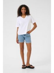 Kaffe Koszulka w kolorze białym rozmiar: L. Białe bluzki damskie Kaffe, l, bez wzorów, z bawełny, bez kołnierzyka, bez ramiączek. Za 56.53 zł.