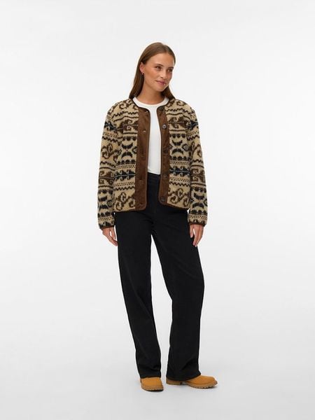 Vero Moda Kurtka pluszowa w kolorze beżowo-brązowym rozmiar: L. Brązowe kurtki damskie Vero Moda, l, bez wzorów, bez kaptura. Za 119.95 zł.