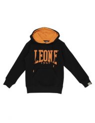 Basicowa bluza z kapturem Baby Leone. Czarne bluzy i bluzki niemowlęce LEONE 1947 APPAREL, bez wzorów, z bawełny, bez ramiączek, długie, z kapturem. Za 63.11 zł.