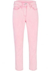 "Spodnie twillowe w krótszej długości, z efektem ""used look""". Brązowe spodnie materiałowe damskie bonprix, bez wzorów. Za 112.99 zł.